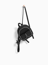 Load image into Gallery viewer, STUDDED BLACK MINI BACKPACK