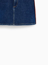 Load image into Gallery viewer, DENIM SKIRT WITH TAPING
