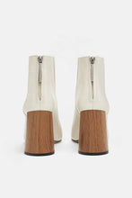 Load image into Gallery viewer, LEATHER ANKLE BOOTS WITH WOOD-EFFECT HEELS