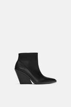 Load image into Gallery viewer, LEATHER WEDGE ANKLE BOOTS