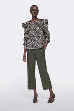 Load image into Gallery viewer, DRAPED ANIMAL PRINT BLOUSE