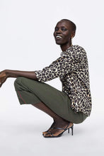 Load image into Gallery viewer, DRAPED ANIMAL PRINT BLOUSE