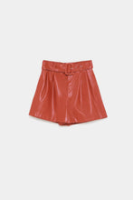 Load image into Gallery viewer, FAUX LEATHER BERMUDA SHORTS
